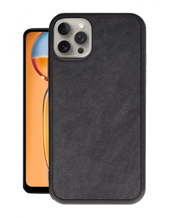 Newface iPhone 14 Pro Kılıf Aras Deri Kapak - Siyah