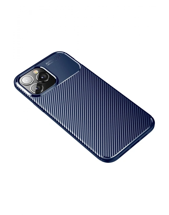 Newface iPhone 14 Pro Kılıf Auto Focus Karbon Kapak - Lacivert