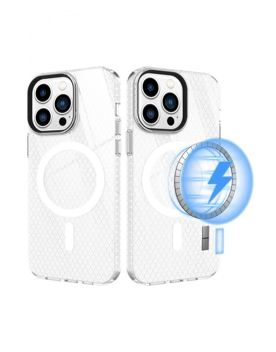 Newface iPhone 14 Pro Kılıf Beta Magneticsafe Silikon - Şeffaf