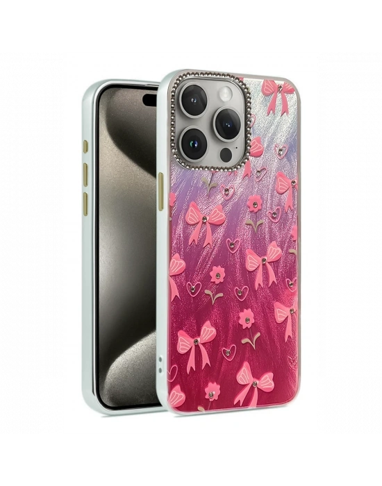 Newface iPhone 14 Pro Kılıf Blade Aynalı Desenli Kapak - Desen 3