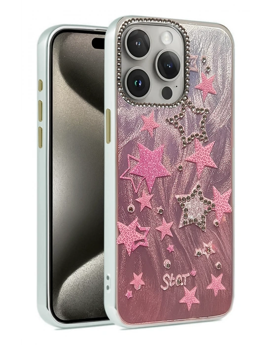 Newface iPhone 14 Pro Kılıf Blade Aynalı Desenli Kapak - Desen 7