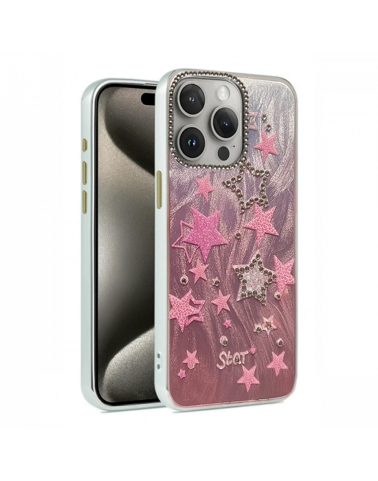 Newface iPhone 14 Pro Kılıf Blade Aynalı Desenli Kapak - Desen 7