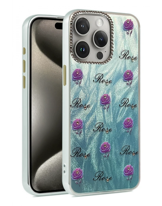 Newface iPhone 14 Pro Kılıf Blade Aynalı Desenli Kapak - Desen 9