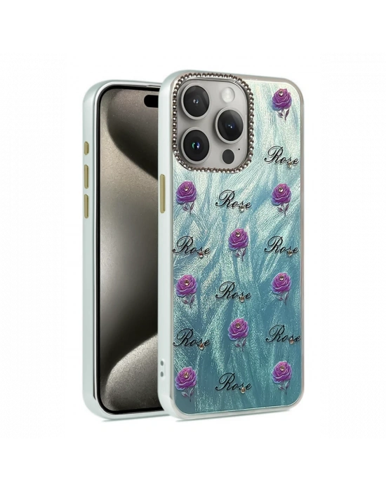 Newface iPhone 14 Pro Kılıf Blade Aynalı Desenli Kapak - Desen 9