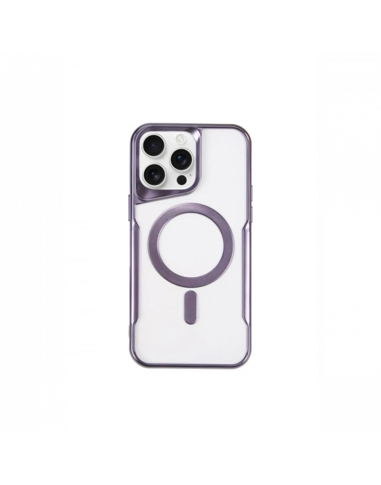 Newface iPhone 14 Pro Kılıf Boyi Magsafe Silikon Kapak - Derin Mor