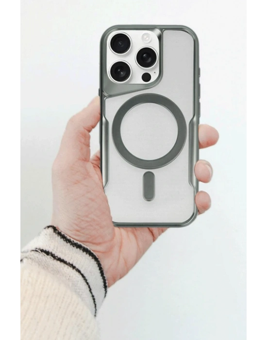 Newface iPhone 14 Pro Kılıf Boyi Magsafe Silikon Kapak - Siyah