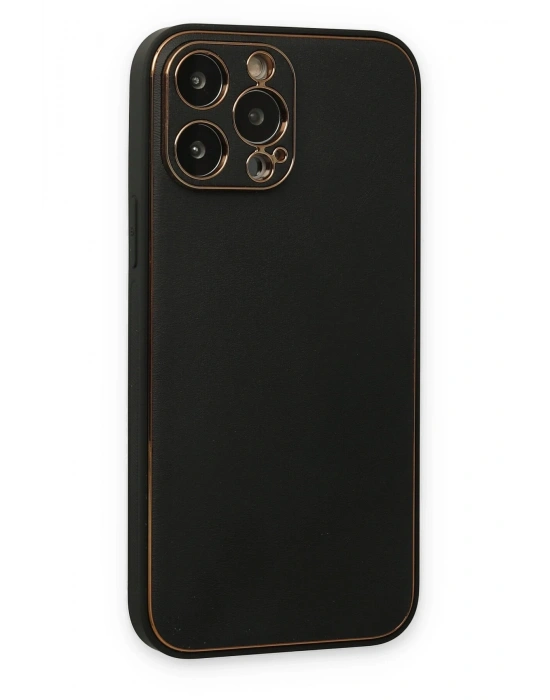 Newface iPhone 14 Pro Kılıf Coco Deri Silikon Kapak - Siyah