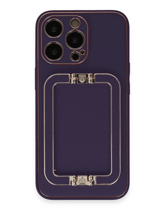 Newface iPhone 14 Pro Kılıf Coco Elit Kapak - Derin Mor