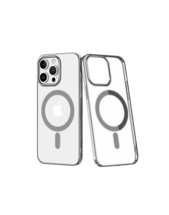 Newface iPhone 14 Pro Kılıf Element Magneticsafe Sert Kapak - Gümüş