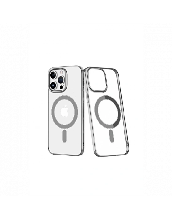 Newface iPhone 14 Pro Kılıf Element Magneticsafe Sert Kapak - Gümüş