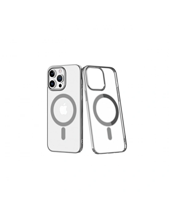 Newface iPhone 14 Pro Kılıf Element Magneticsafe Sert Kapak - Gümüş