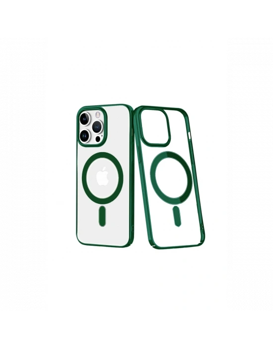 Newface iPhone 14 Pro Kılıf Element Magneticsafe Sert Kapak - Köknar Yeşili