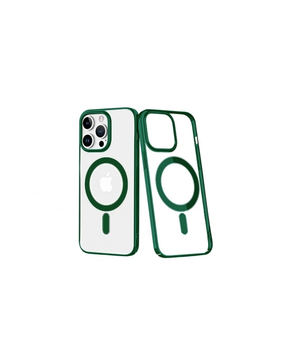 Newface iPhone 14 Pro Kılıf Element Magneticsafe Sert Kapak - Köknar Yeşili