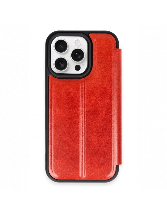 Newface iPhone 14 Pro Kılıf Flip Cover - Kırmızı