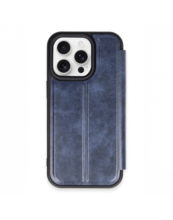 Newface iPhone 14 Pro Kılıf Flip Cover - Lacivert