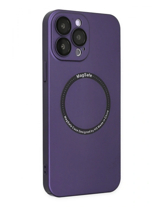 Newface iPhone 14 Pro Kılıf Jack Magneticsafe Lens Silikon - Mor