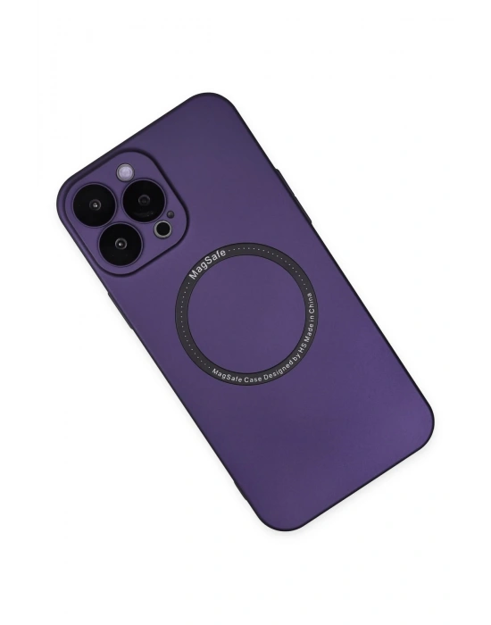 Newface iPhone 14 Pro Kılıf Jack Magneticsafe Lens Silikon - Mor