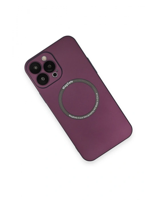 Newface iPhone 14 Pro Kılıf Jack Magneticsafe Lens Silikon - Mürdüm