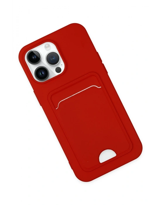 Newface iPhone 14 Pro Kılıf Kelvin Kartvizitli Silikon - Kırmızı