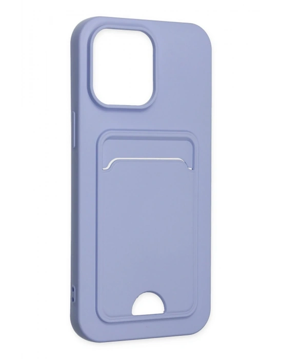 Newface iPhone 14 Pro Kılıf Kelvin Kartvizitli Silikon - Lila