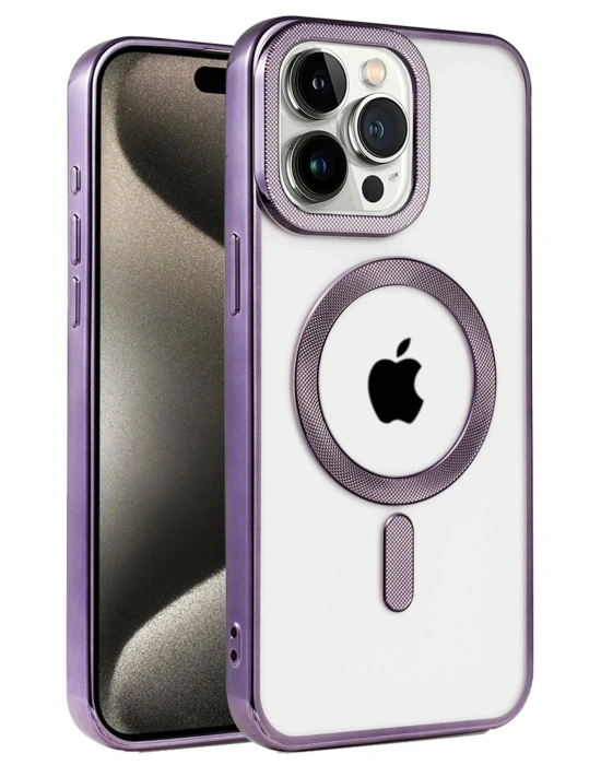 Newface iPhone 14 Pro Kılıf Kronos Magsafe Kapak - Derin Mor