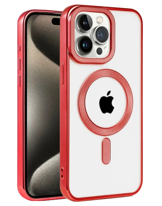 Newface iPhone 14 Pro Kılıf Kronos Magsafe Kapak - Kırmızı