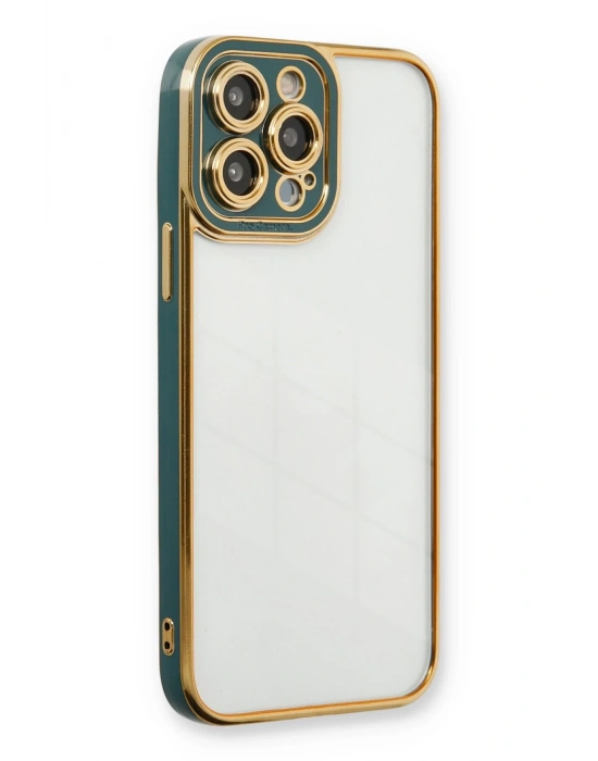 Newface iPhone 14 Pro Kılıf Liva Lens Silikon - Yeşil