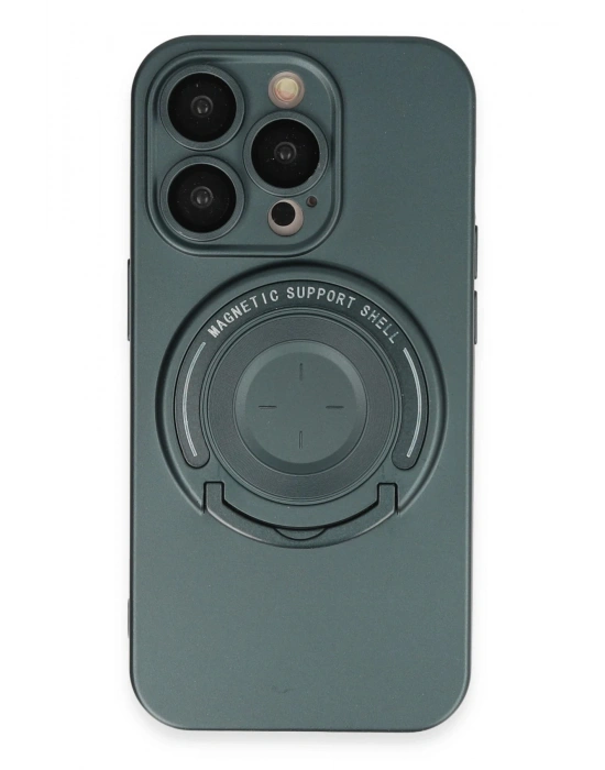Newface iPhone 14 Pro Kılıf Lukka Magneticsafe Kapak - Koyu Yeşil