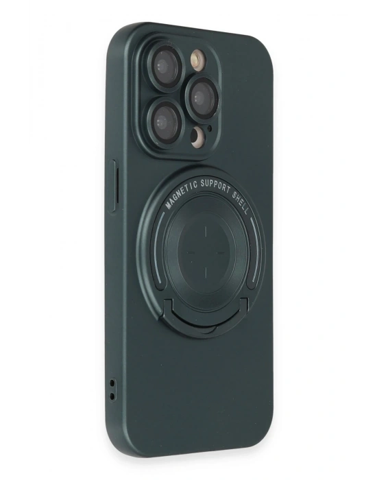Newface iPhone 14 Pro Kılıf Lukka Magneticsafe Kapak - Koyu Yeşil