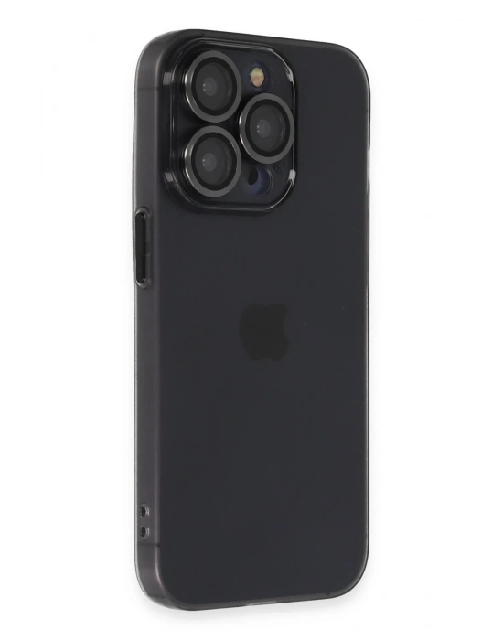 Newface iPhone 14 Pro Kılıf Luko Lens Silikon - Siyah