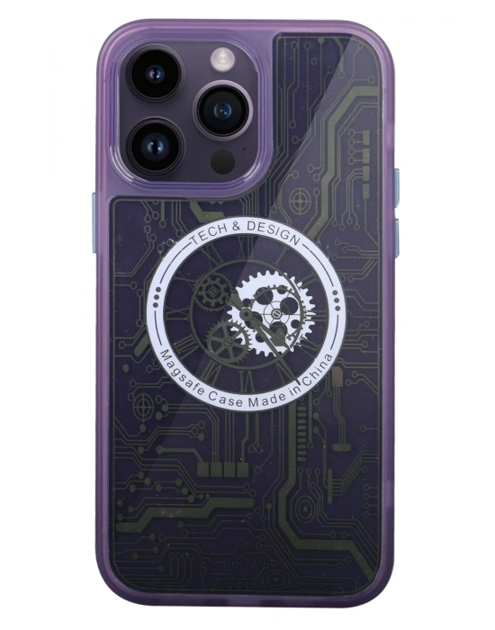 Newface iPhone 14 Pro Kılıf Magic Magneticsafe Silikon - Derin Mor