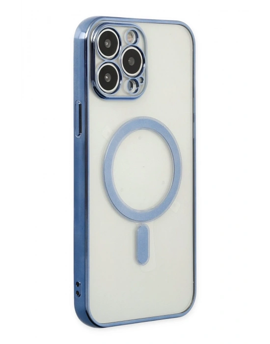 Newface iPhone 14 Pro Kılıf Magneticsafe Lazer Silikon - Sierra Blue