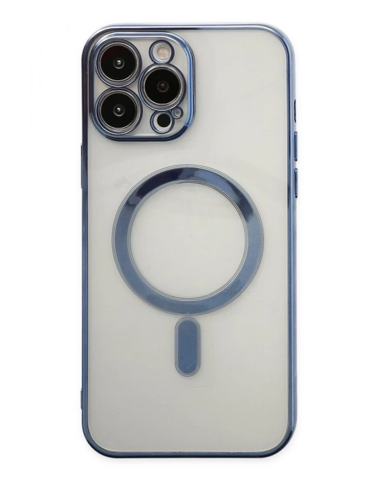 Newface iPhone 14 Pro Kılıf Magneticsafe Lazer Silikon - Sierra Blue