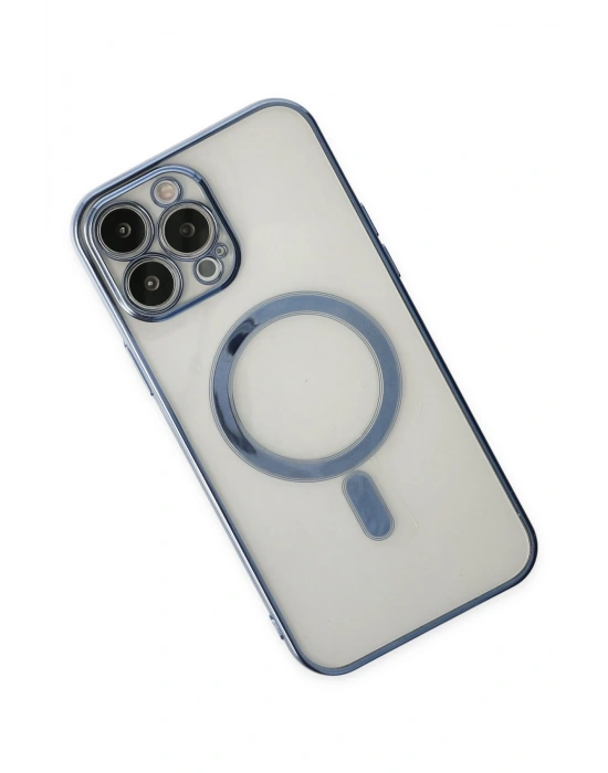 Newface iPhone 14 Pro Kılıf Magneticsafe Lazer Silikon - Sierra Blue