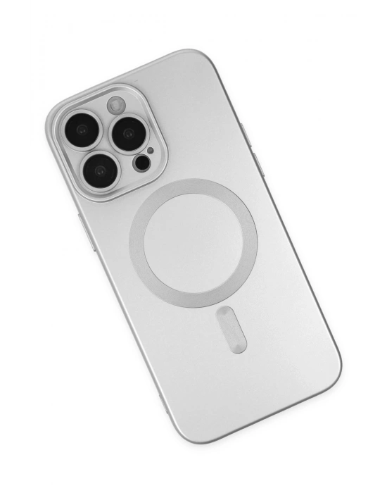 Newface iPhone 14 Pro Kılıf Moshi Lens Magneticsafe Silikon - Gümüş