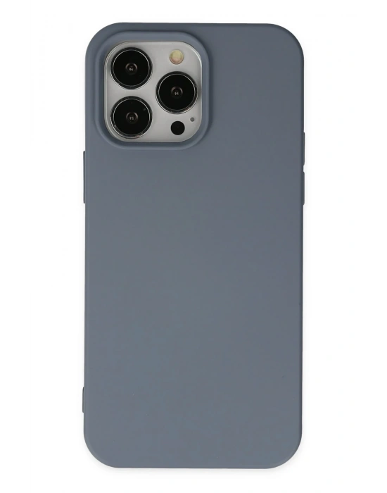 Newface iPhone 14 Pro Kılıf Nano içi Kadife Silikon - Gri