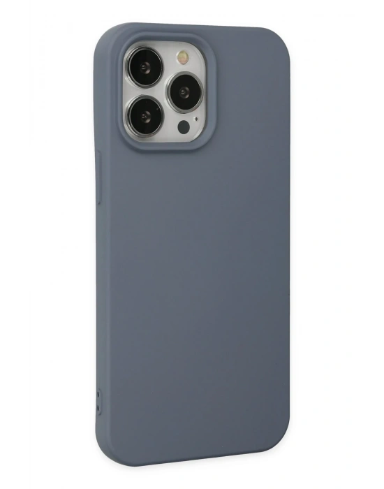 Newface iPhone 14 Pro Kılıf Nano içi Kadife Silikon - Gri