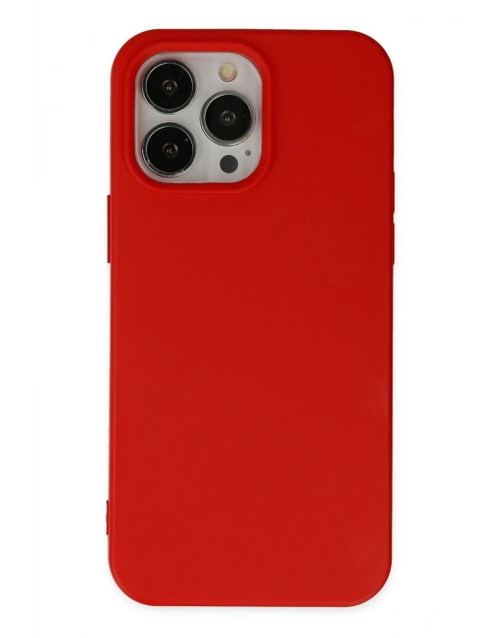 Newface iPhone 14 Pro Kılıf Nano içi Kadife Silikon - Kırmızı