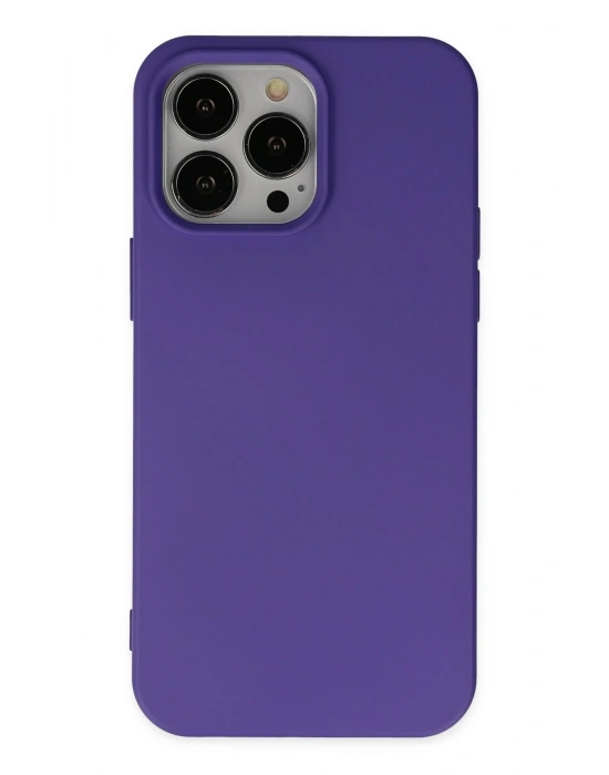 Newface iPhone 14 Pro Kılıf Nano içi Kadife Silikon - Mor