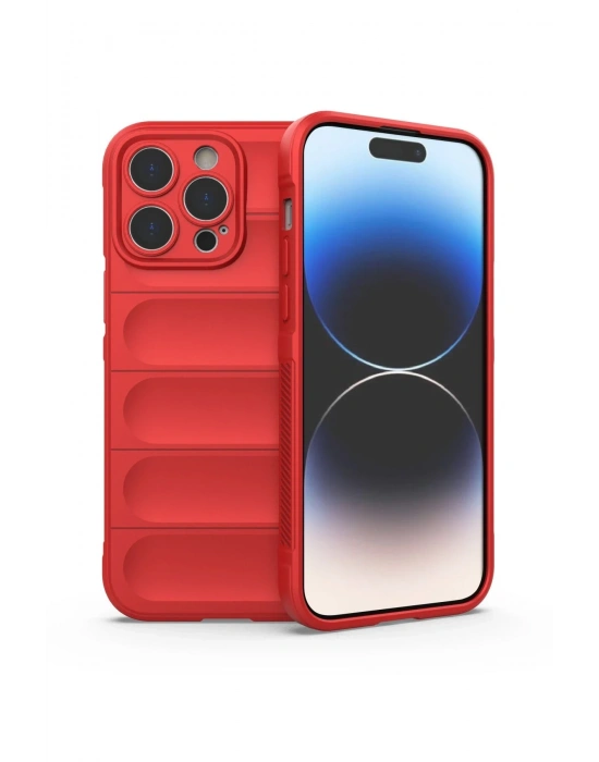 Newface iPhone 14 Pro Kılıf Optimum Silikon - Kırmızı