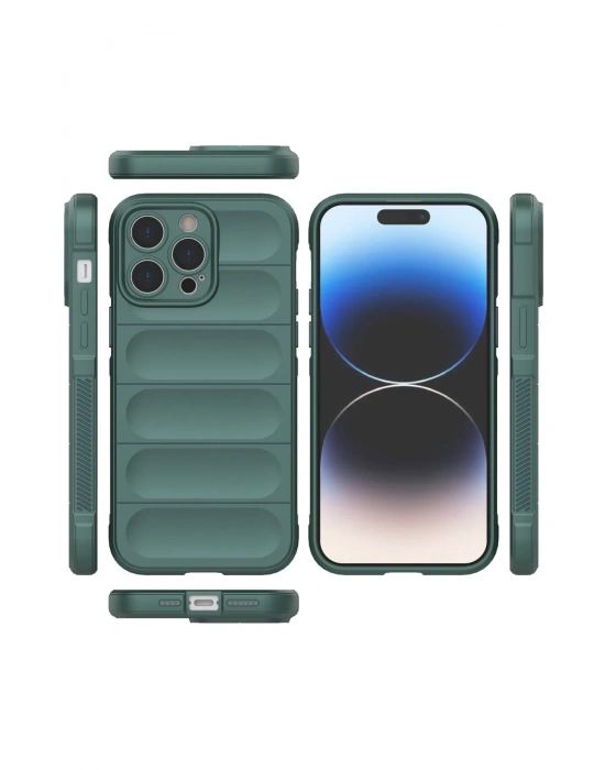 Newface iPhone 14 Pro Kılıf Optimum Silikon - Koyu Yeşil