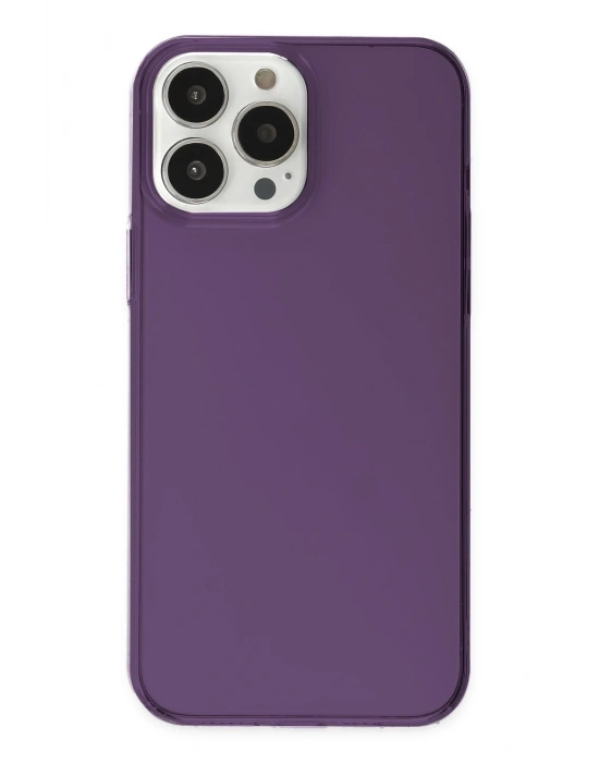 Newface iPhone 14 Pro Kılıf Pc Sert Şeffaf Kapak - Mor