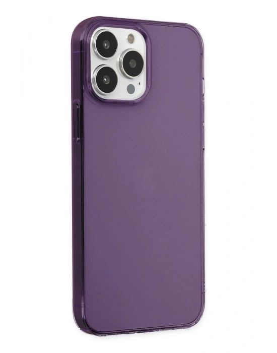 Newface iPhone 14 Pro Kılıf Pc Sert Şeffaf Kapak - Mor