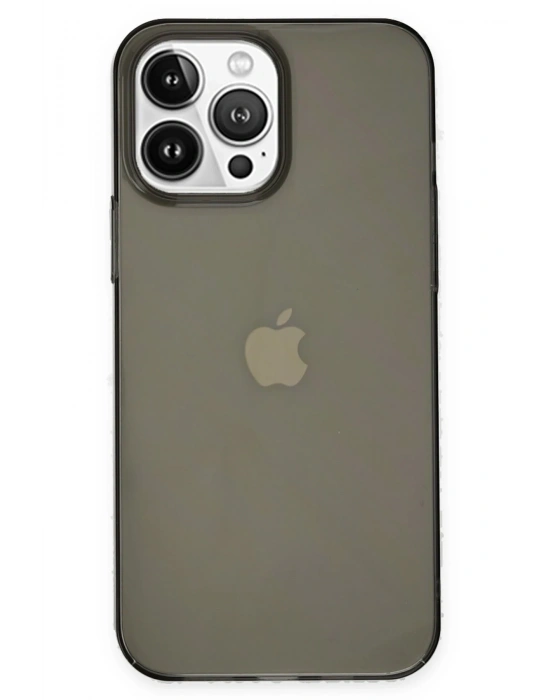 Newface iPhone 14 Pro Kılıf Pc Sert Şeffaf Kapak - Siyah