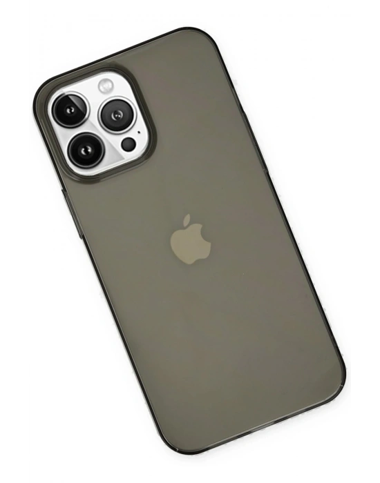 Newface iPhone 14 Pro Kılıf Pc Sert Şeffaf Kapak - Siyah