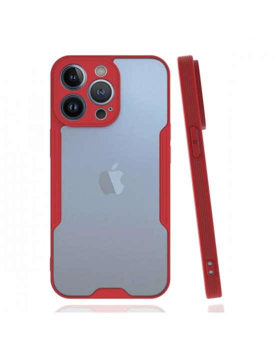 Newface iPhone 14 Pro Kılıf Platin Silikon - Kırmızı