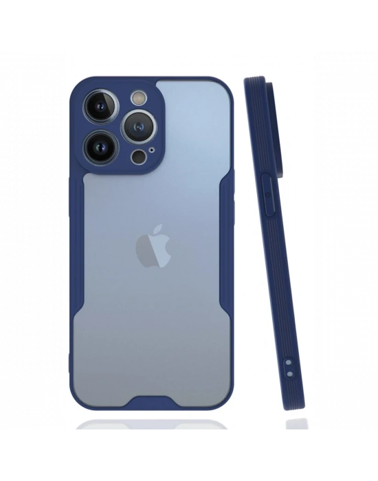 Newface iPhone 14 Pro Kılıf Platin Silikon - Lacivert