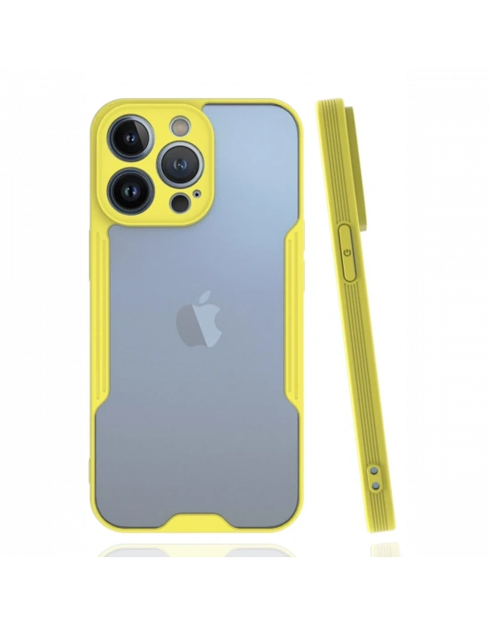 Newface iPhone 14 Pro Kılıf Platin Silikon - Sarı