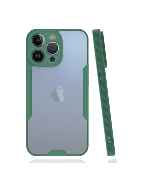 Newface iPhone 14 Pro Kılıf Platin Silikon - Yeşil