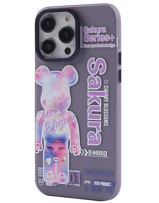 Newface iPhone 14 Pro Kılıf Prada Desenli Kapak - Prada Mor - 1